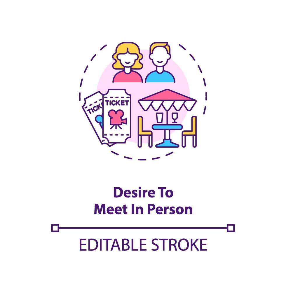 Desire to meet in person concept icon. vector