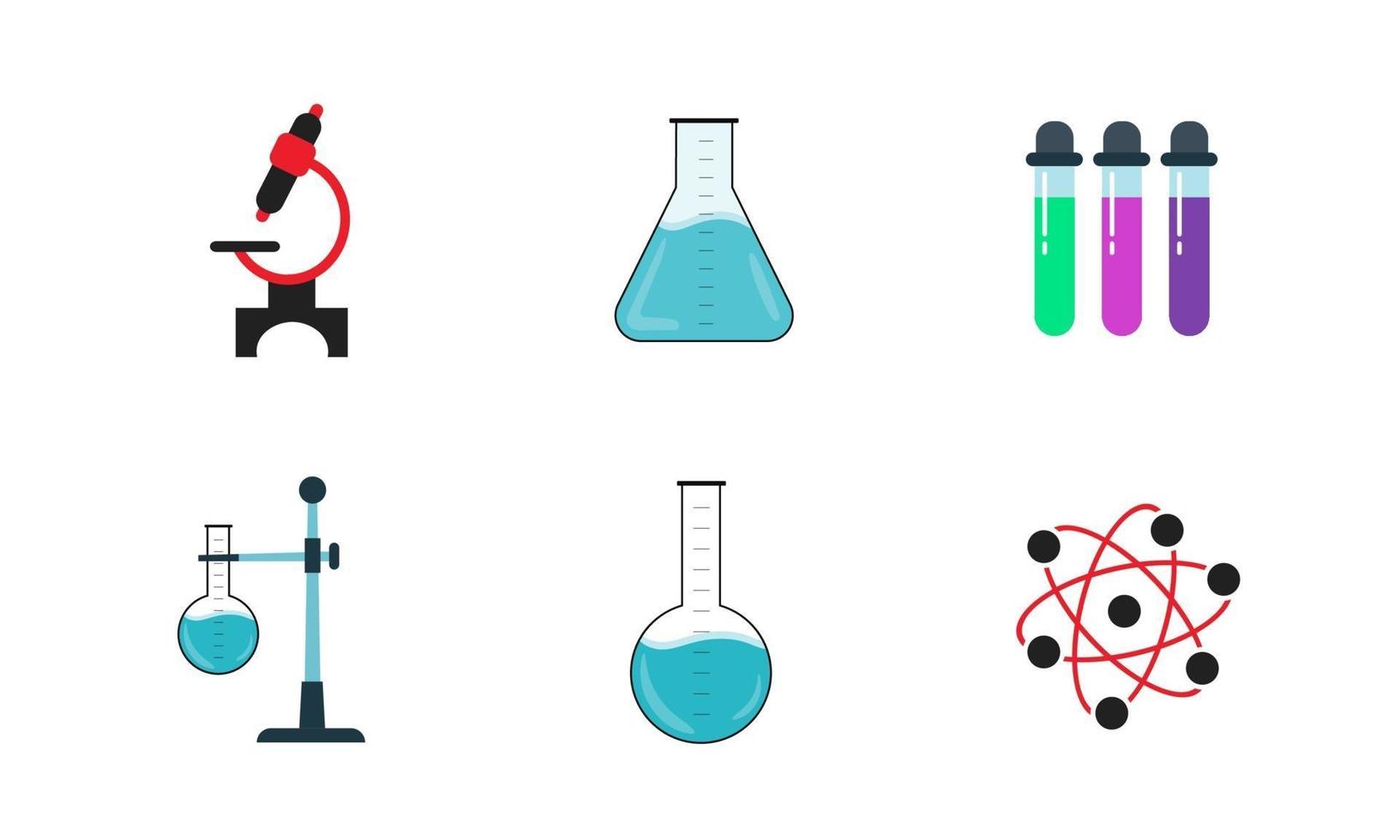 colorido conjunto de iconos de química vector