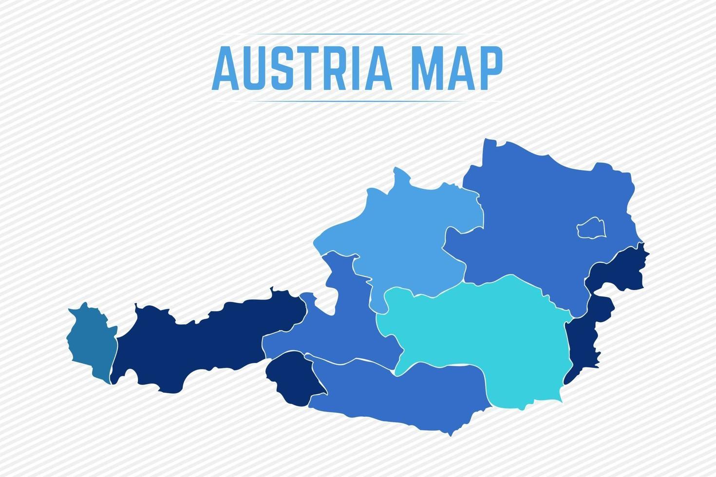 Austria Detailed Map With States vector