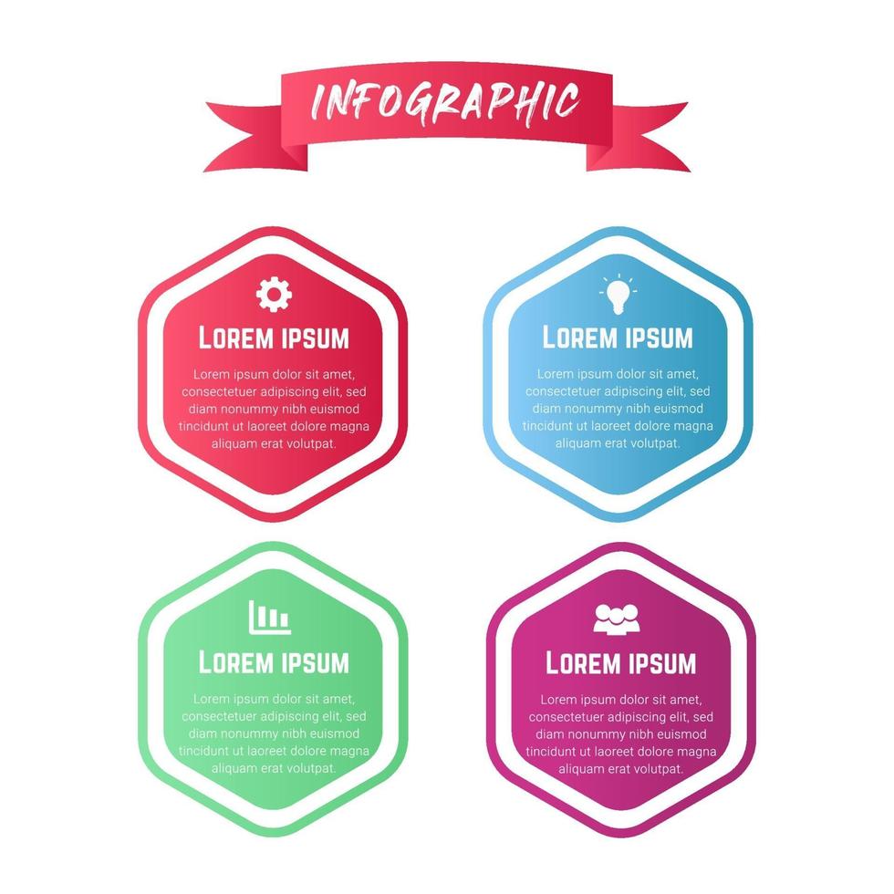 Colorful Business Hexagon Infographic With Text Space vector