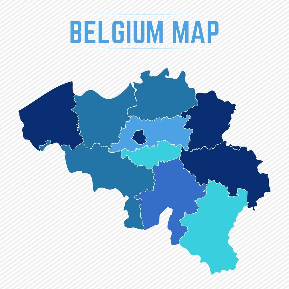 Belgium Detailed Map With States vector