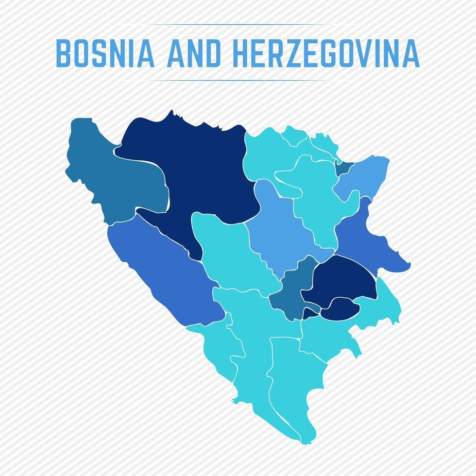 Bosnia and Herzegovina Detailed Map With States vector