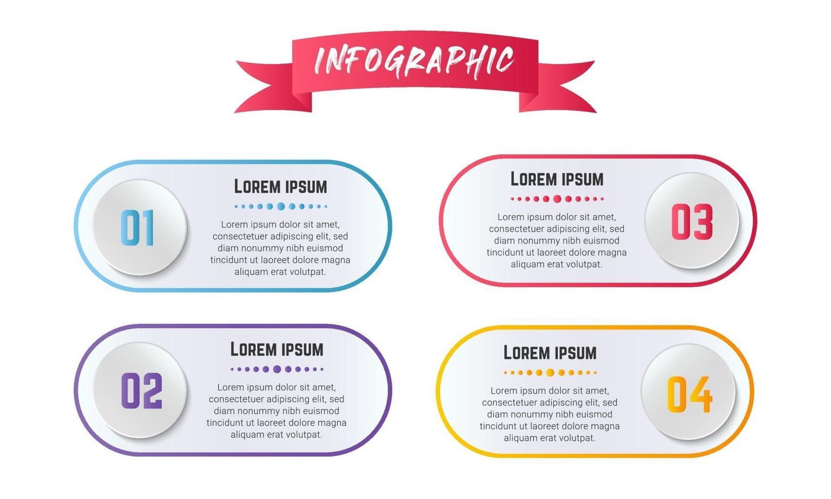 Infografía empresarial redondeada con números. vector