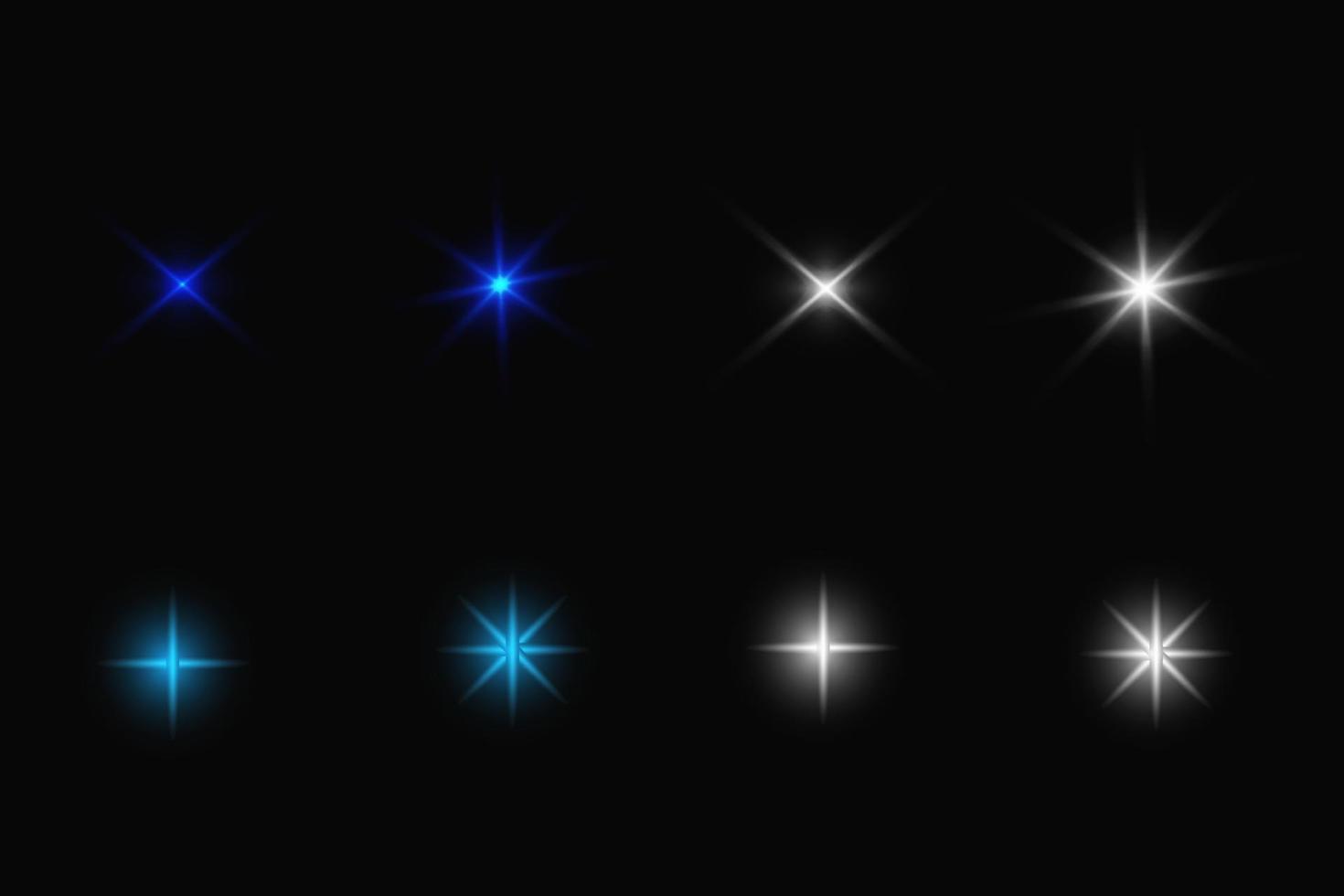 Bright Stars lights Set Illustration vector