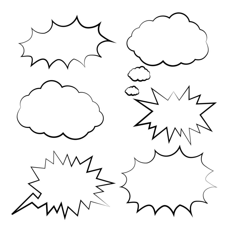 Blank Empty Comic Speech Bubbles vector