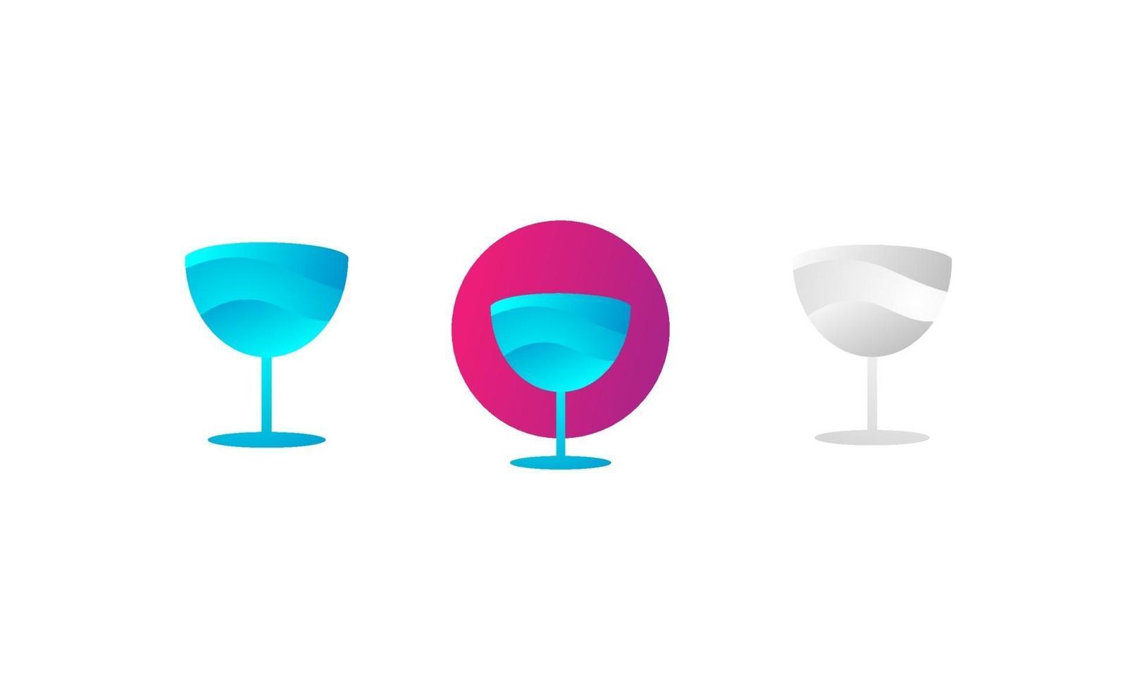 glass bar logo template vector illustration