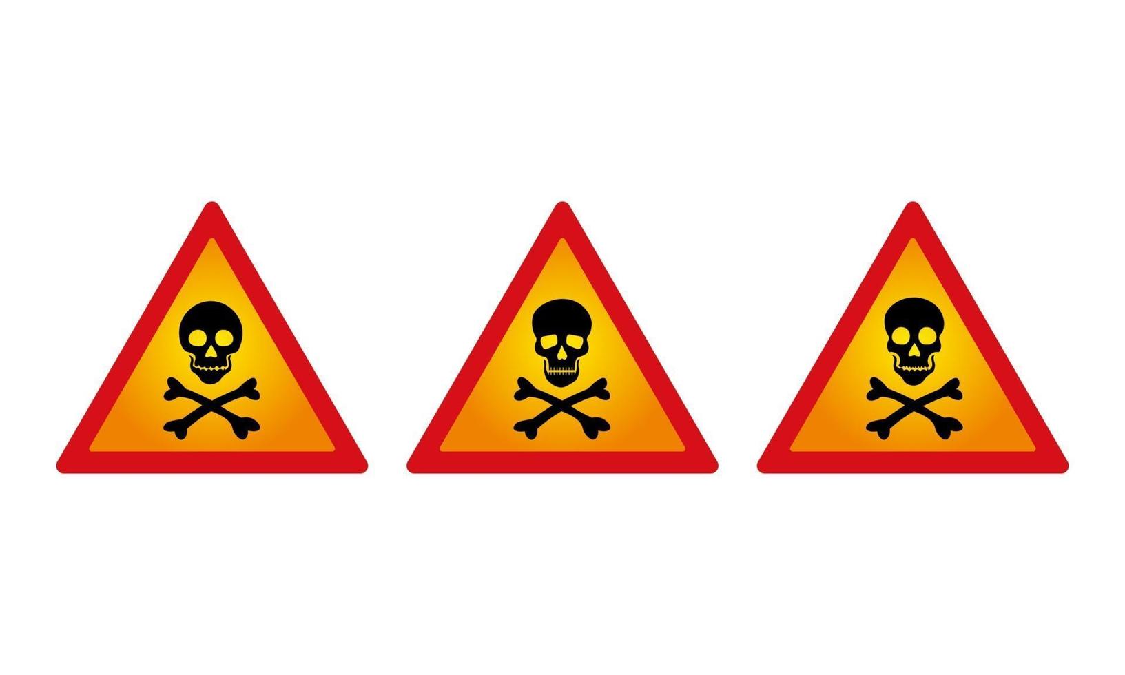 Skull Danger Sign Set vector