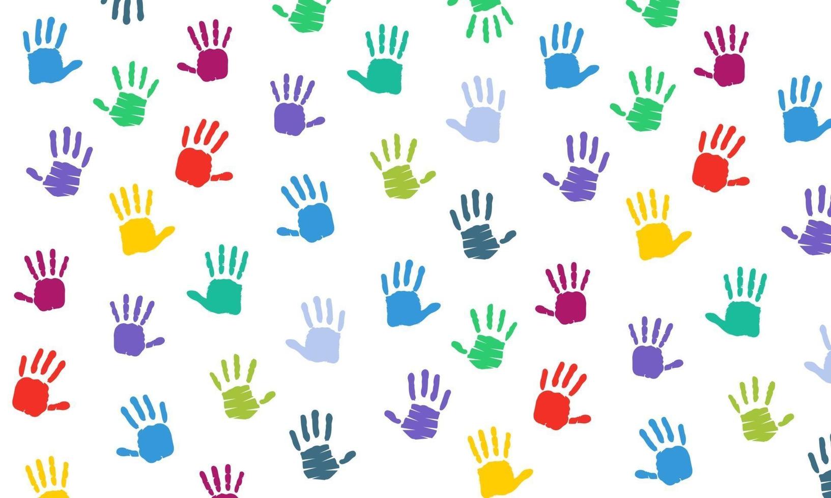 Colorful Hand Print Silhouette Background vector