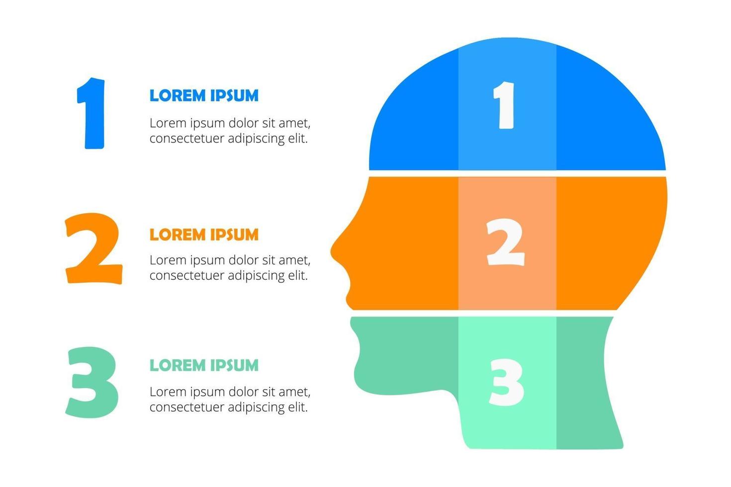 infografía colorida cabeza humana vector