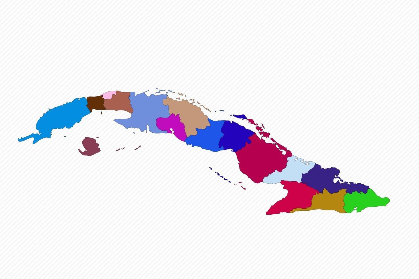 mapa detallado de cuba con estados vector