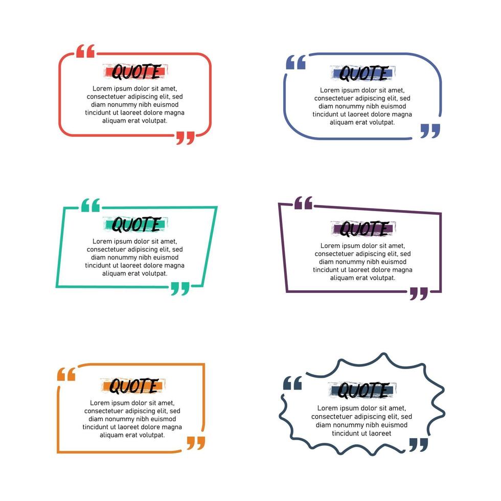 Colorful Quote Frame Collection vector