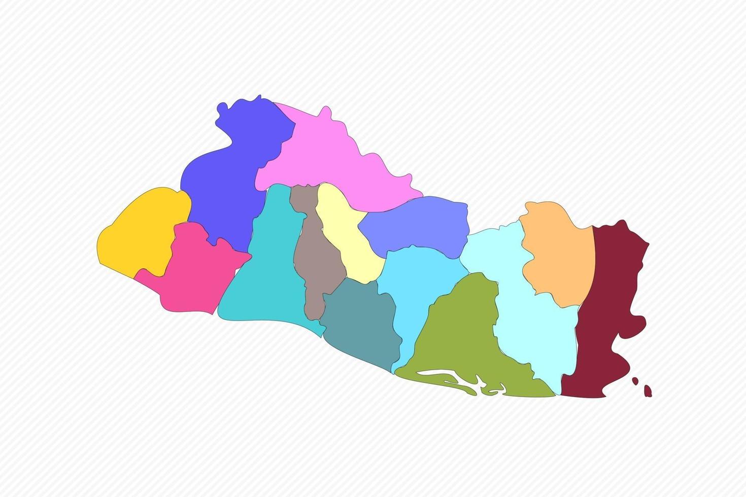 El Salvador Detailed Map With States vector