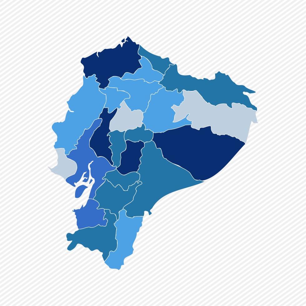 Ecuador Detailed Map With States vector