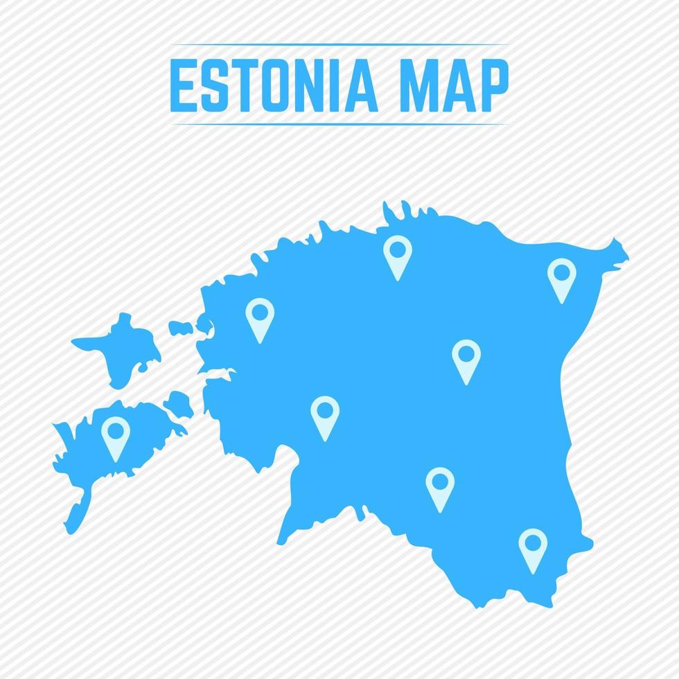 Estonia Simple Map With Map Icons vector