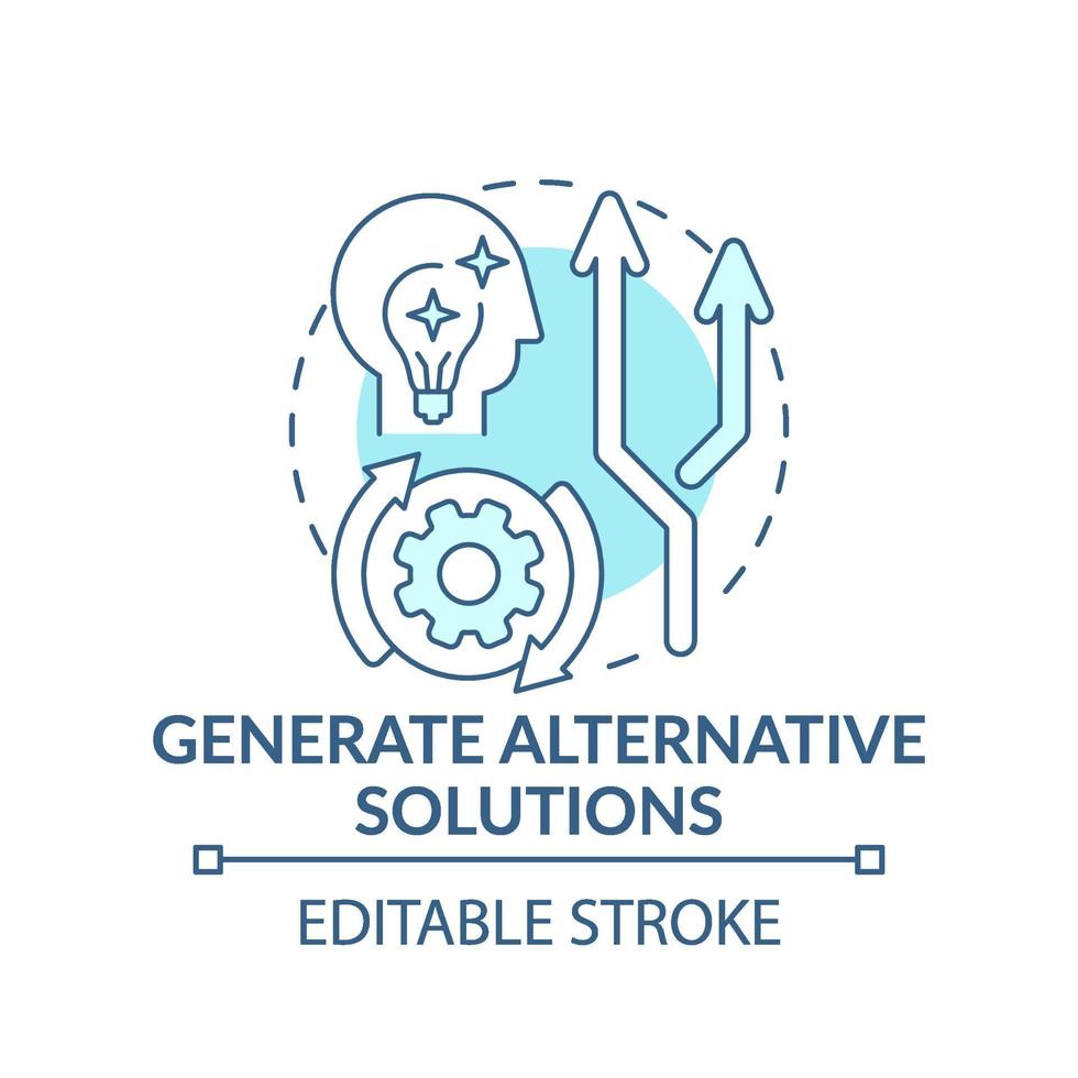 Generate alternative solutions blue concept icon vector