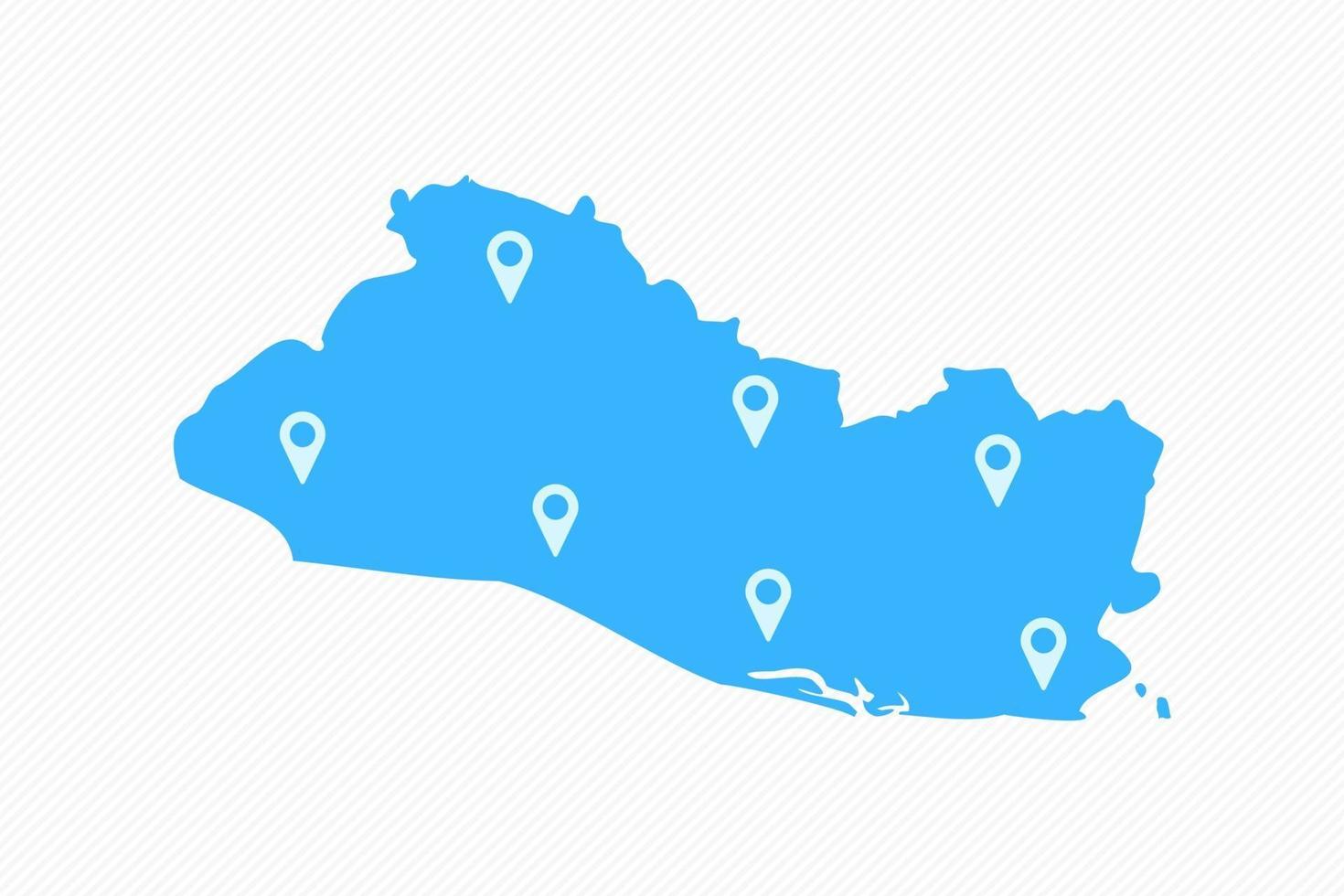 El Salvador Simple Map With Map Icons vector