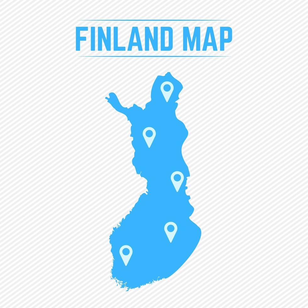 Finlandia mapa simple con iconos de mapa vector