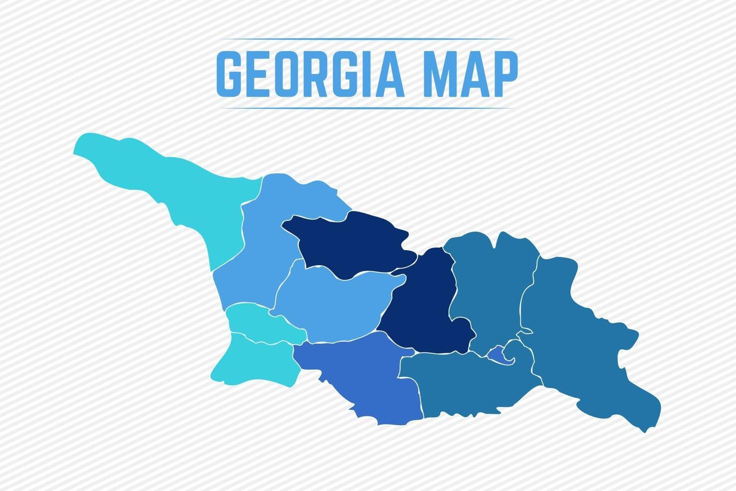 Georgia Detailed Map With States vector