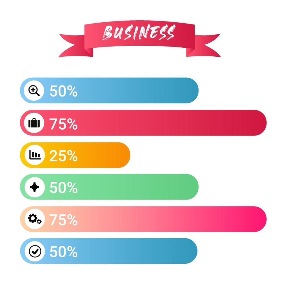 Gradient Business Bar Infographic vector