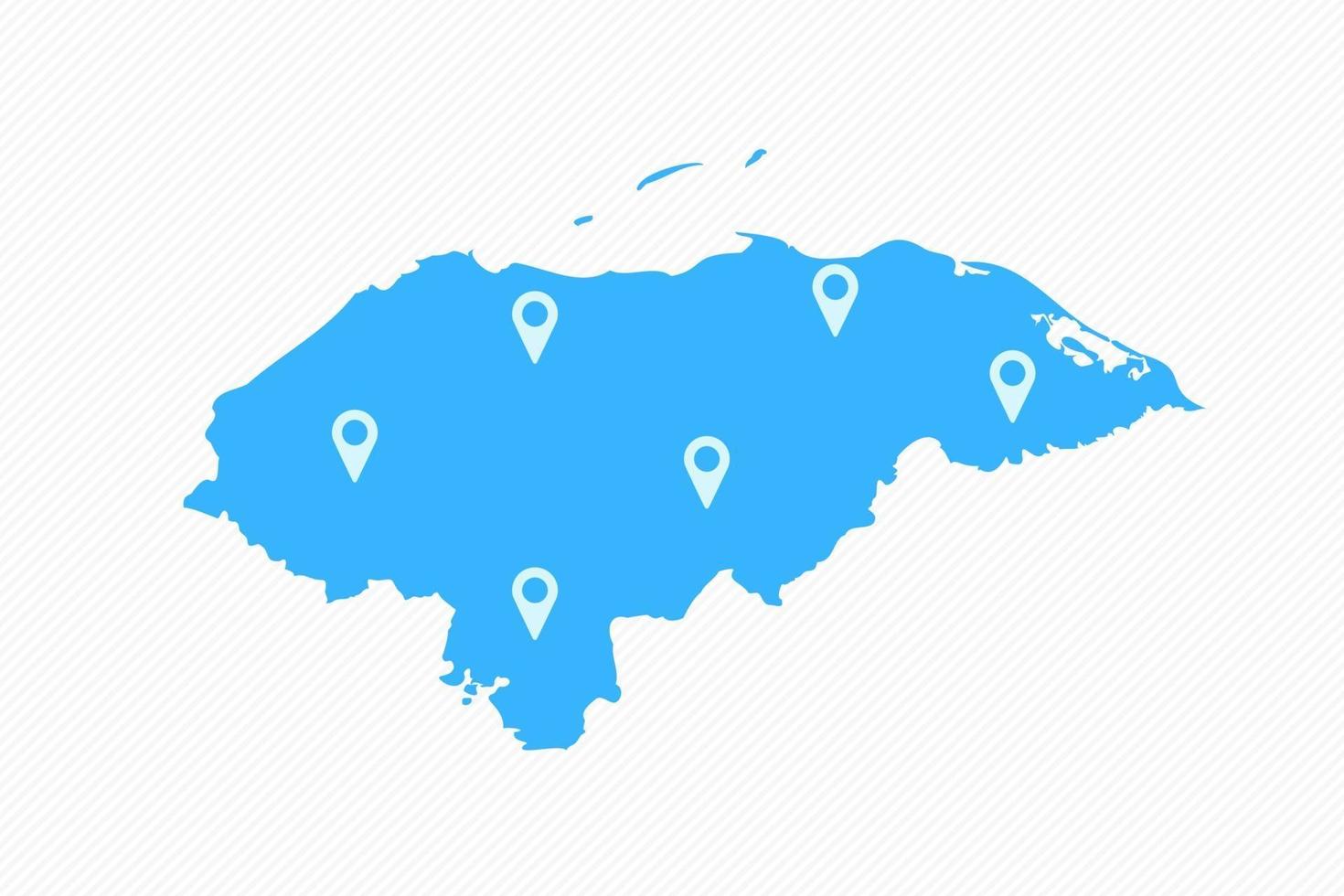 mapa simple de honduras con iconos de mapa vector