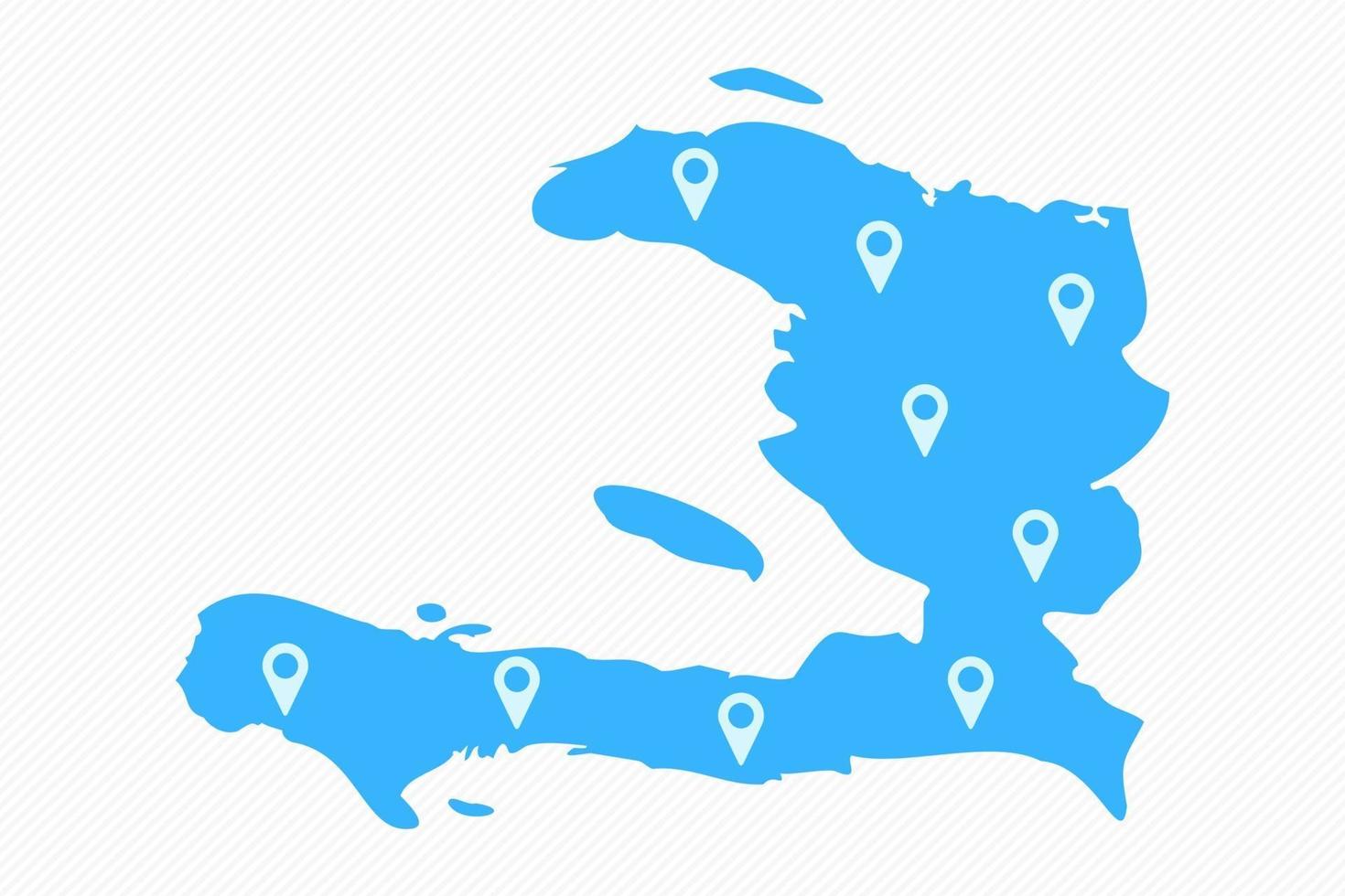 Haiti Simple Map With Map Icons vector