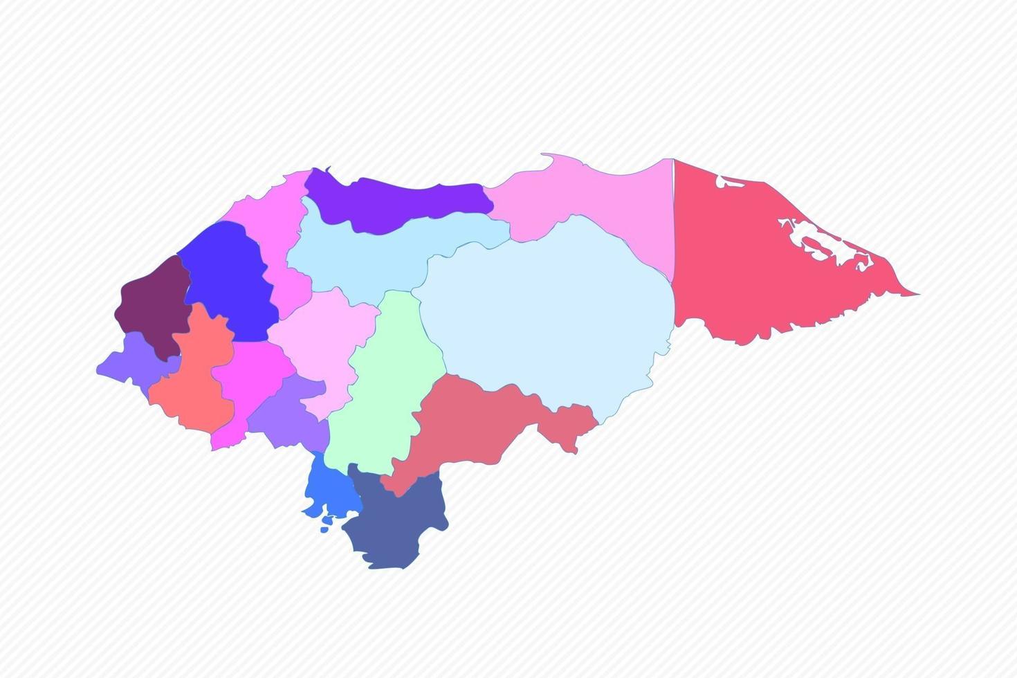 Honduras Detailed Map With States vector