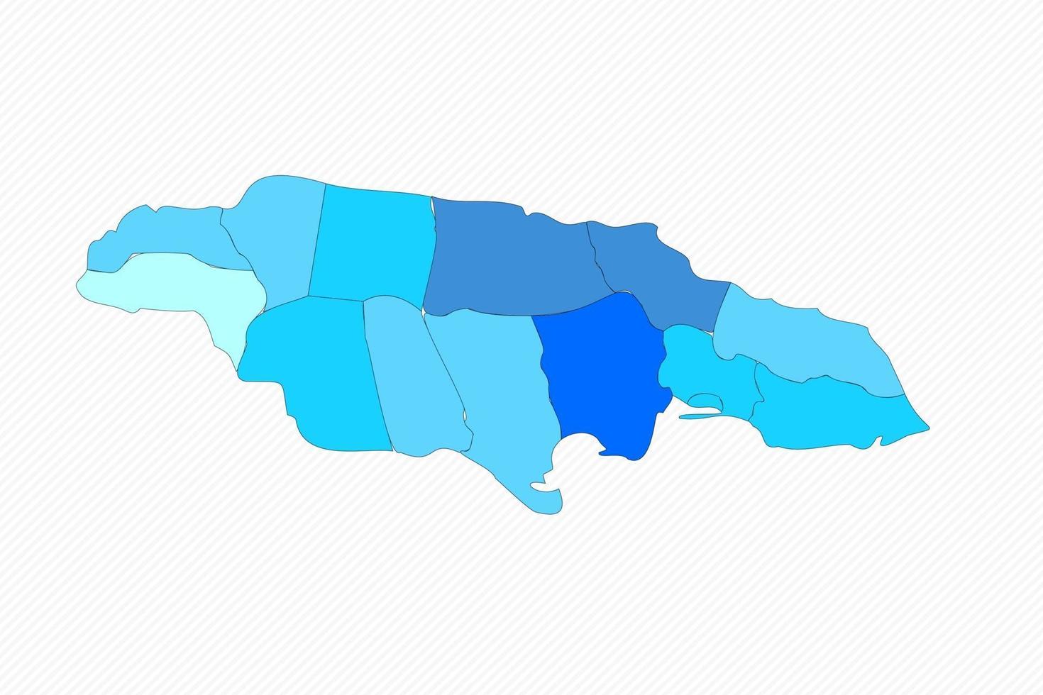 Jamaica Detailed Map With States vector