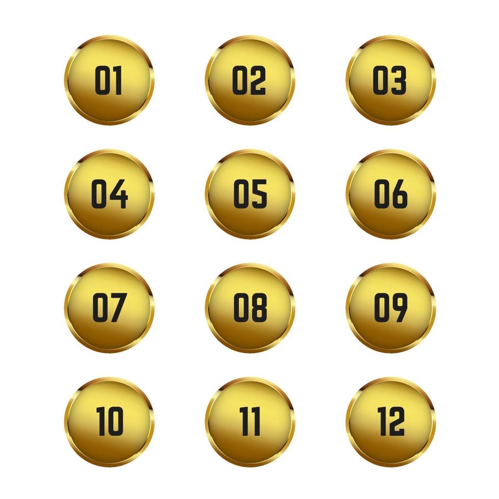 puntos de bala del círculo de oro vector