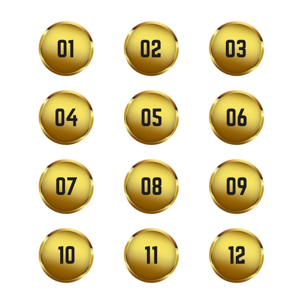 Gold Circle Bullet Points vector