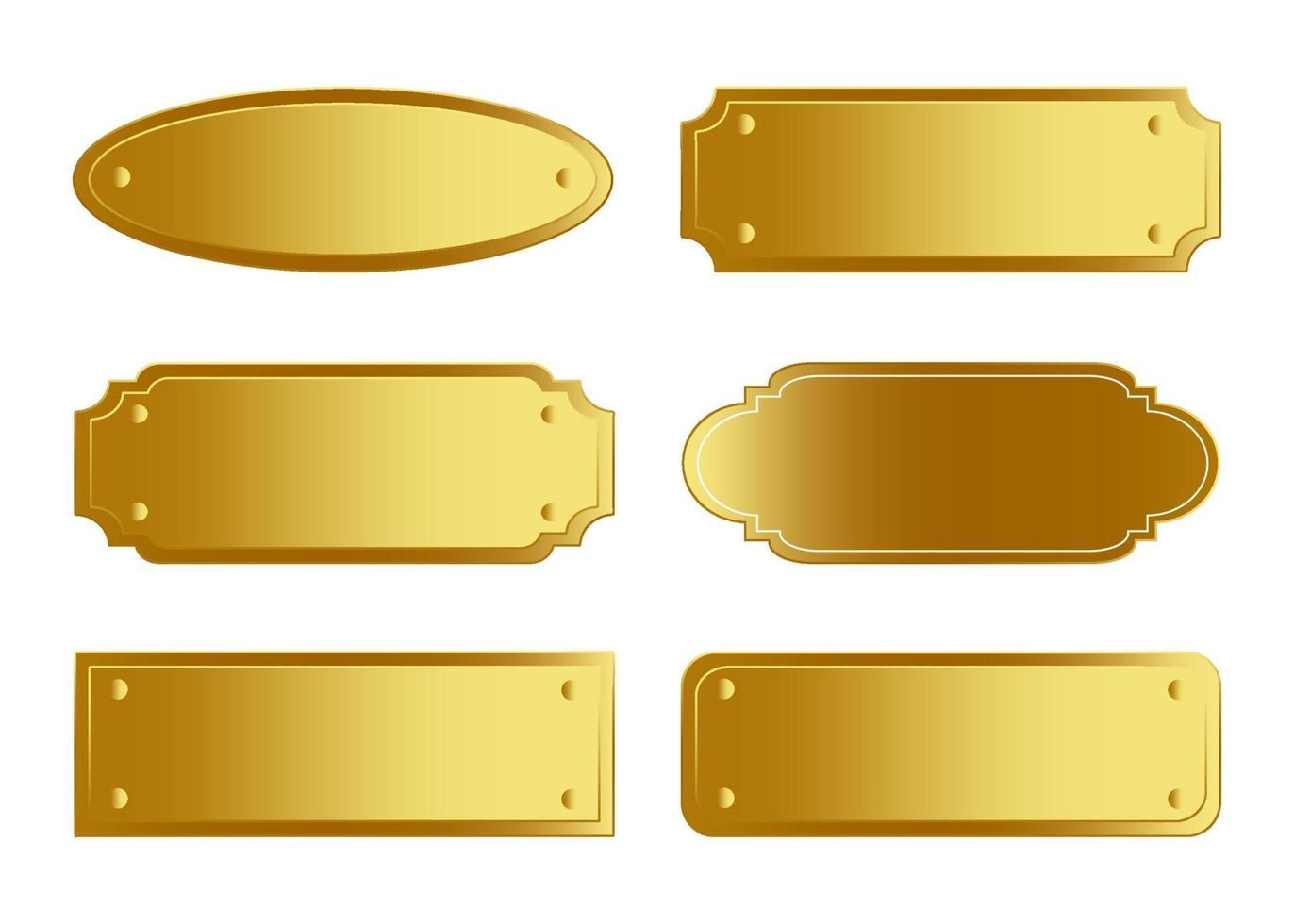 Golden Name Plate Collection 2209440 Vector Art at Vecteezy