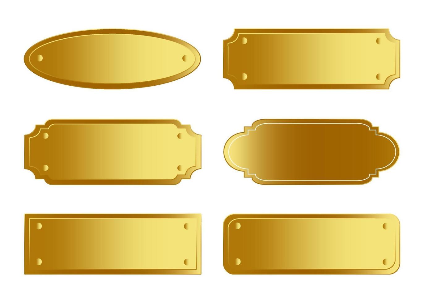 Golden Name Plate Collection vector