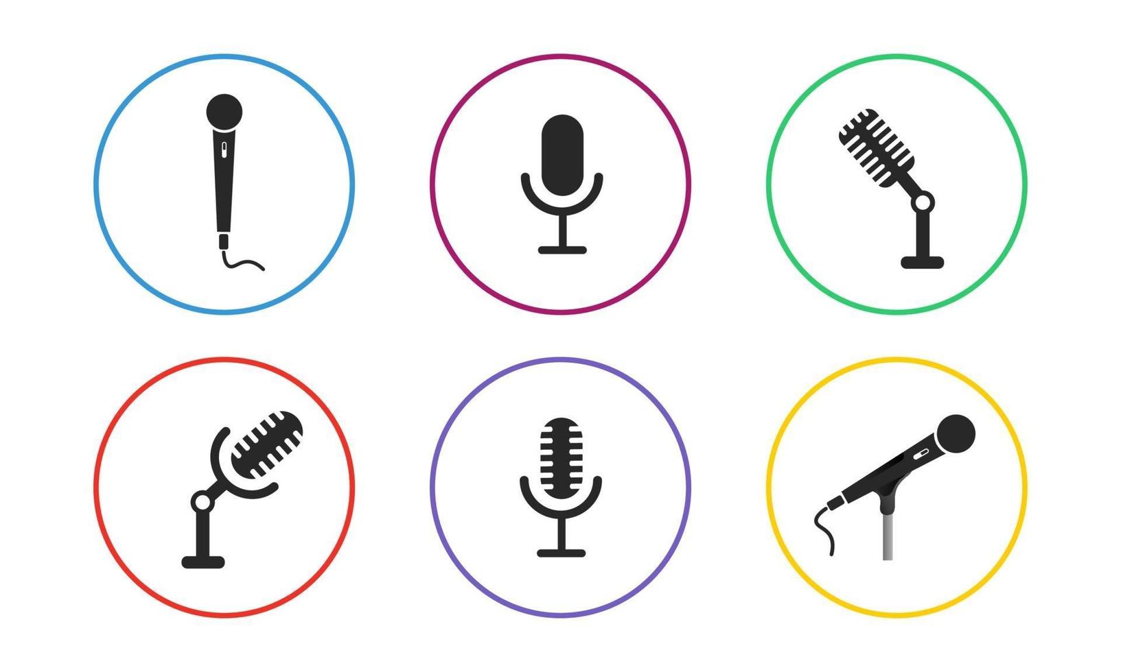 Microphone Vector Icons Set