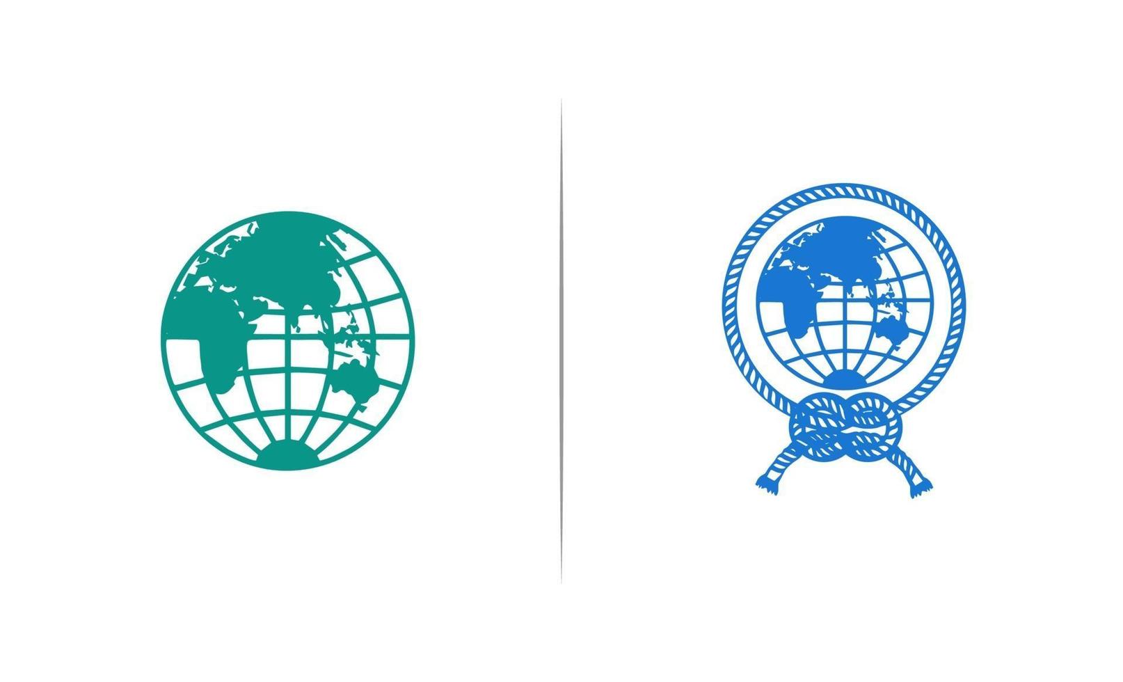 ilustrador del vector del icono del logotipo de la tierra del globo