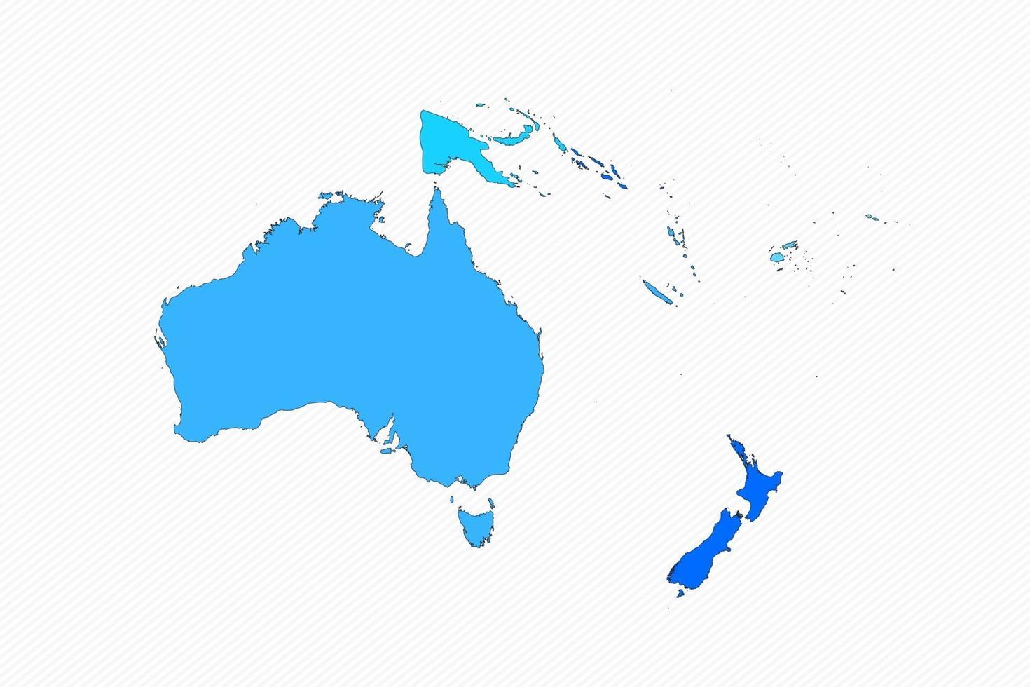 Oceania Divided Map With Countries vector