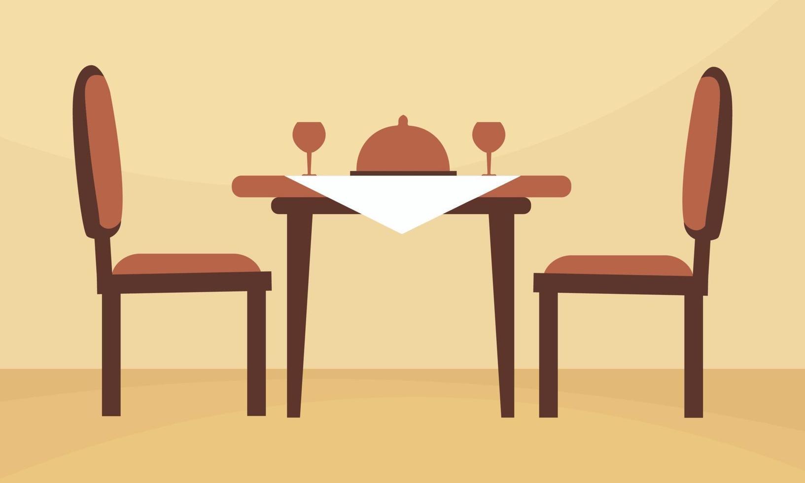 Restaurent Table With Two Chairs vector