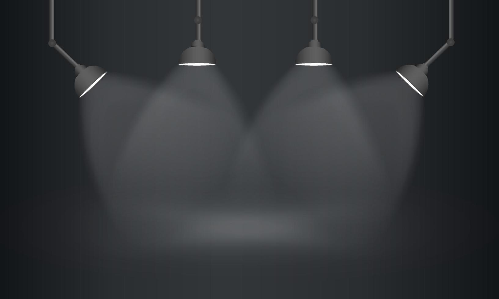 Realistic Spotlight Equipment on Dark Background vector