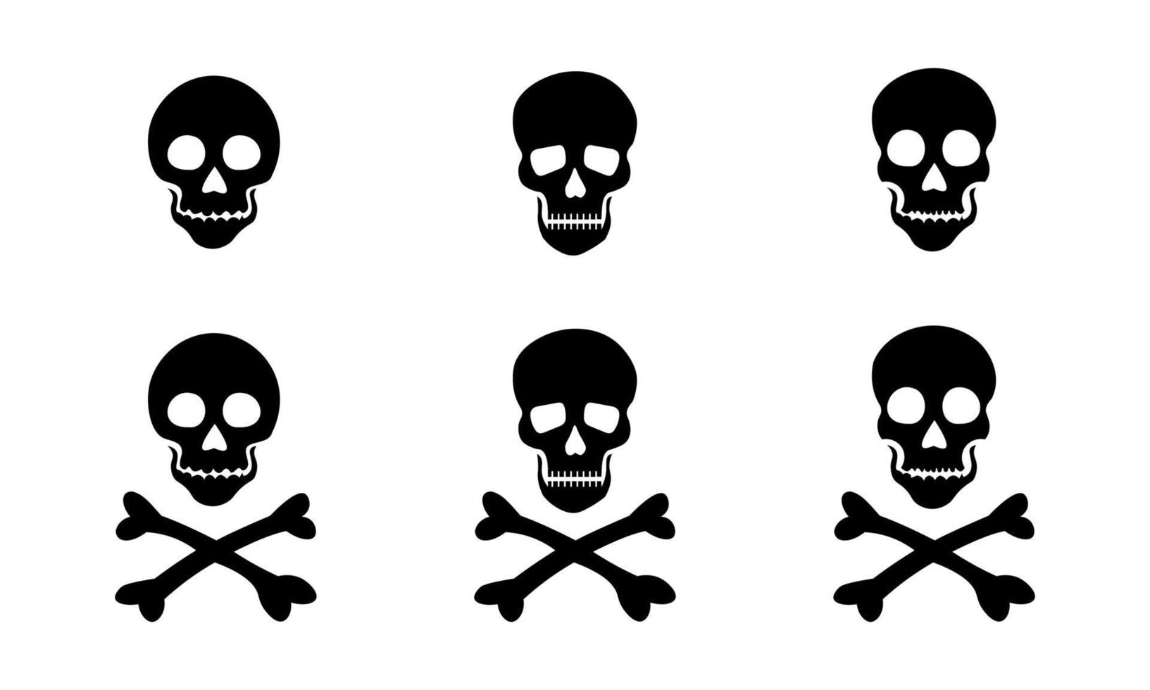 Black silhouette of skull and bones Royalty Free Vector