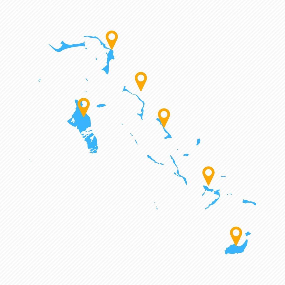 Bahamas Simple Map With Map Icons vector