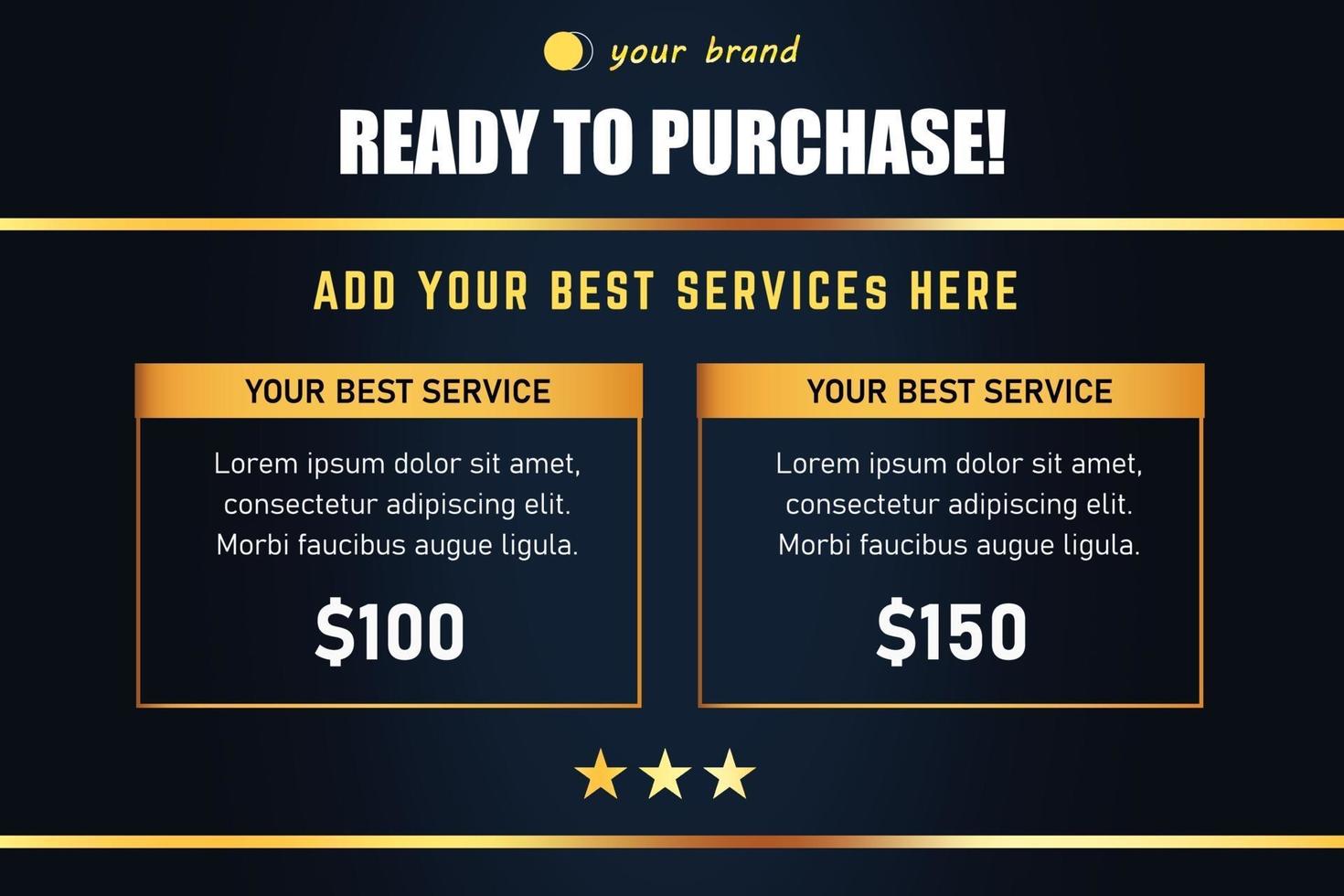 Service Price Plan Banner Template vector