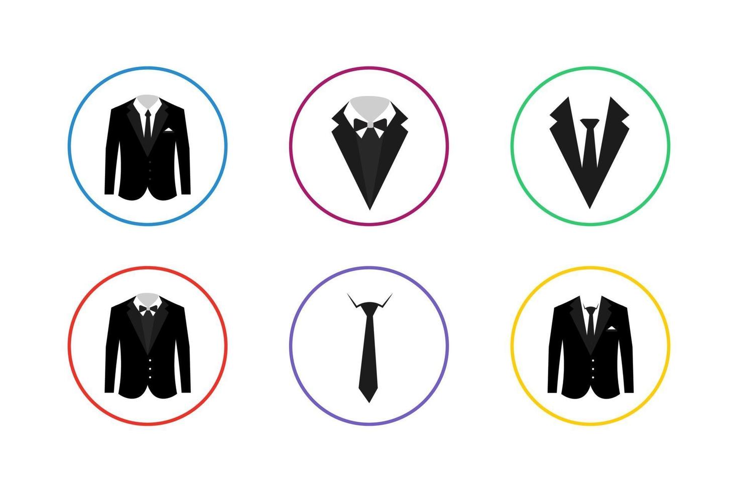 conjunto de iconos de vector de traje