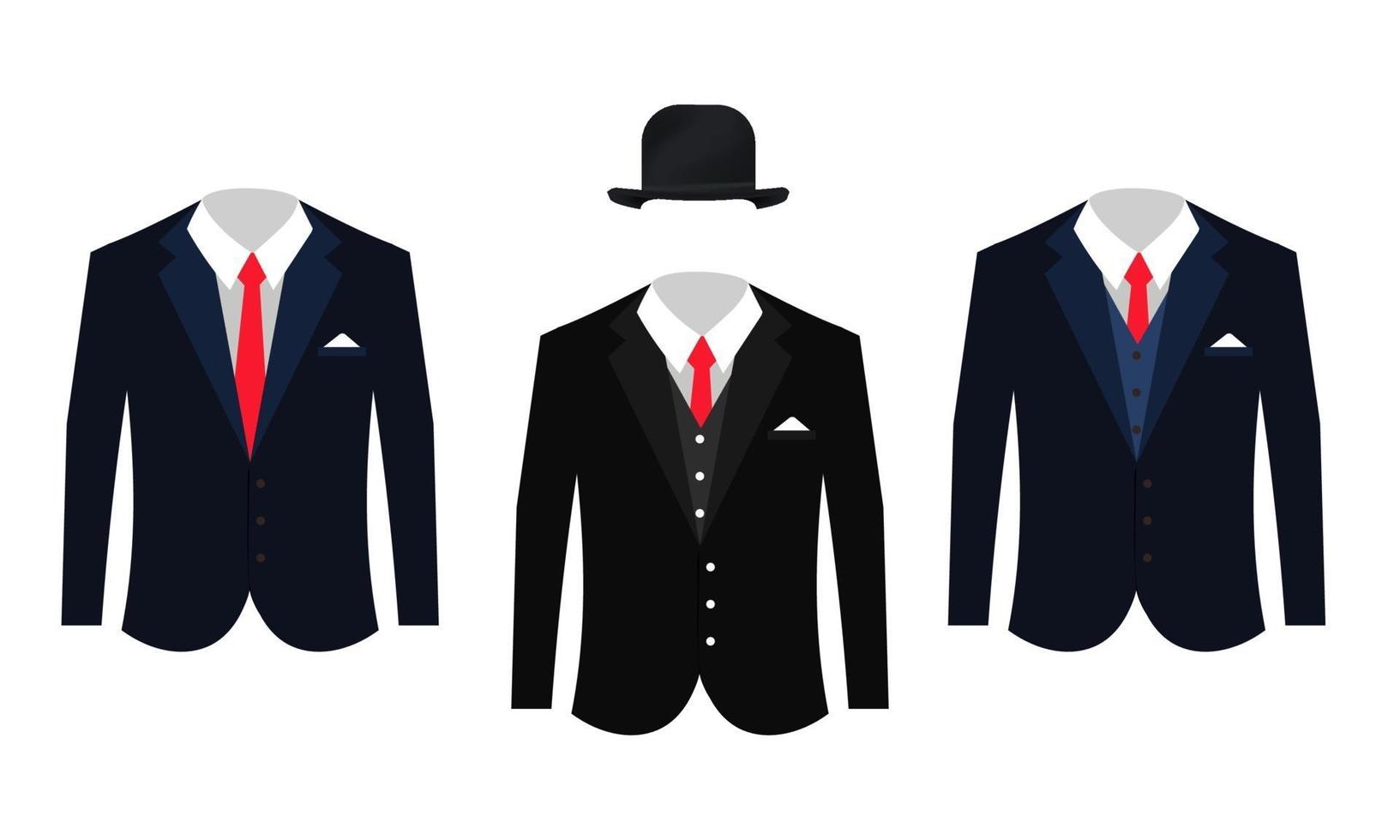 conjunto de diferentes trajes de negocios ropa. vector