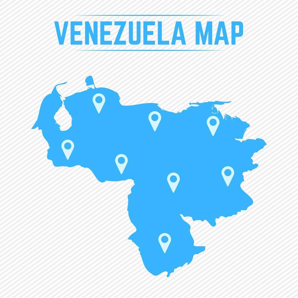 venezuela mapa simple con iconos de mapa vector