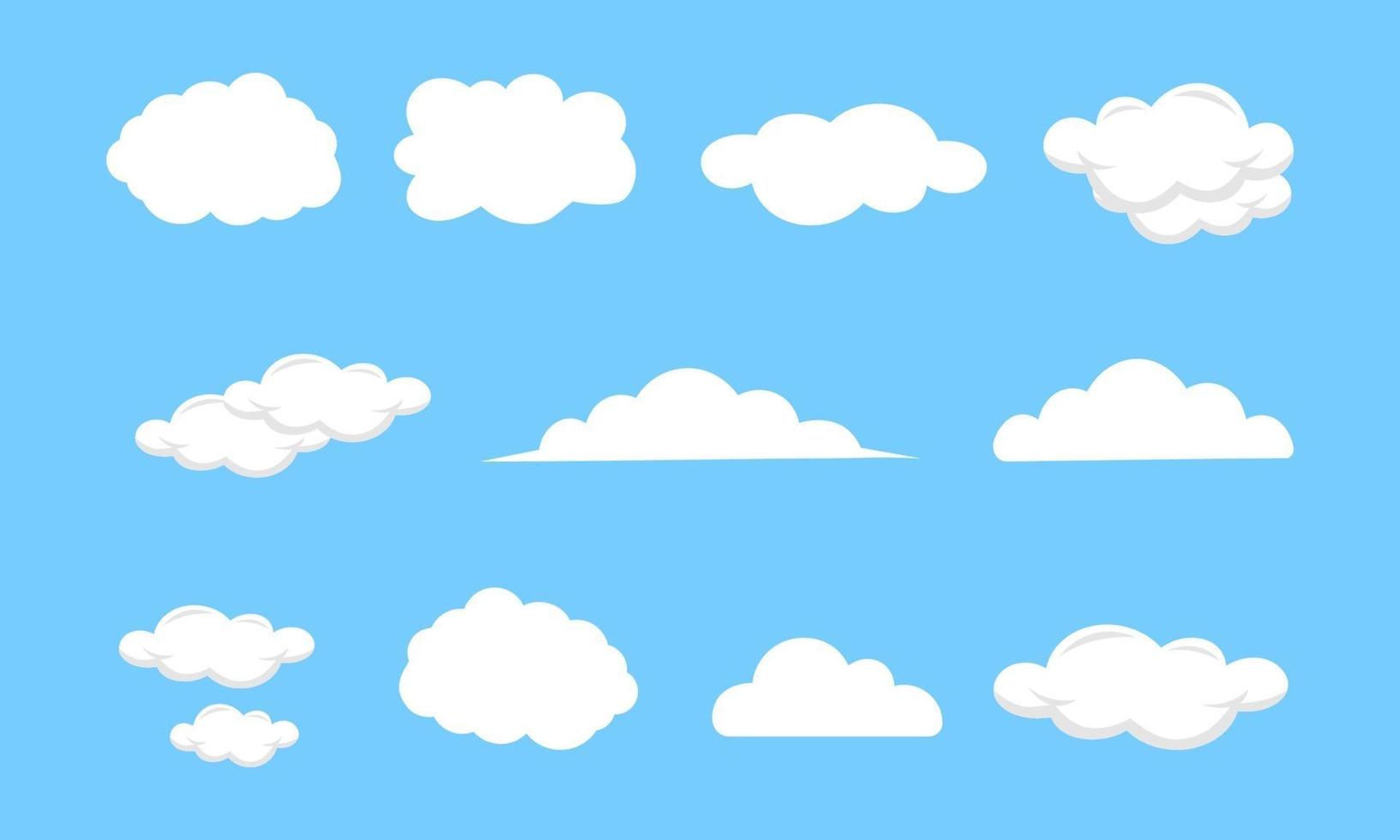 conjunto de vectores de nubes blancas