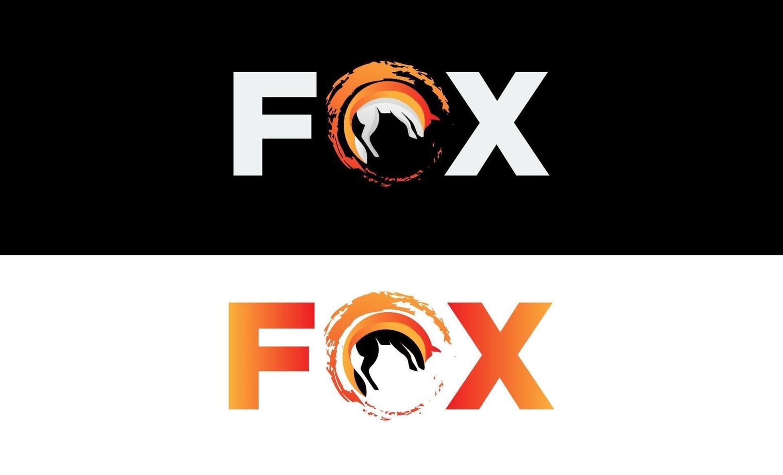 Fox lettering logo design vctor vector