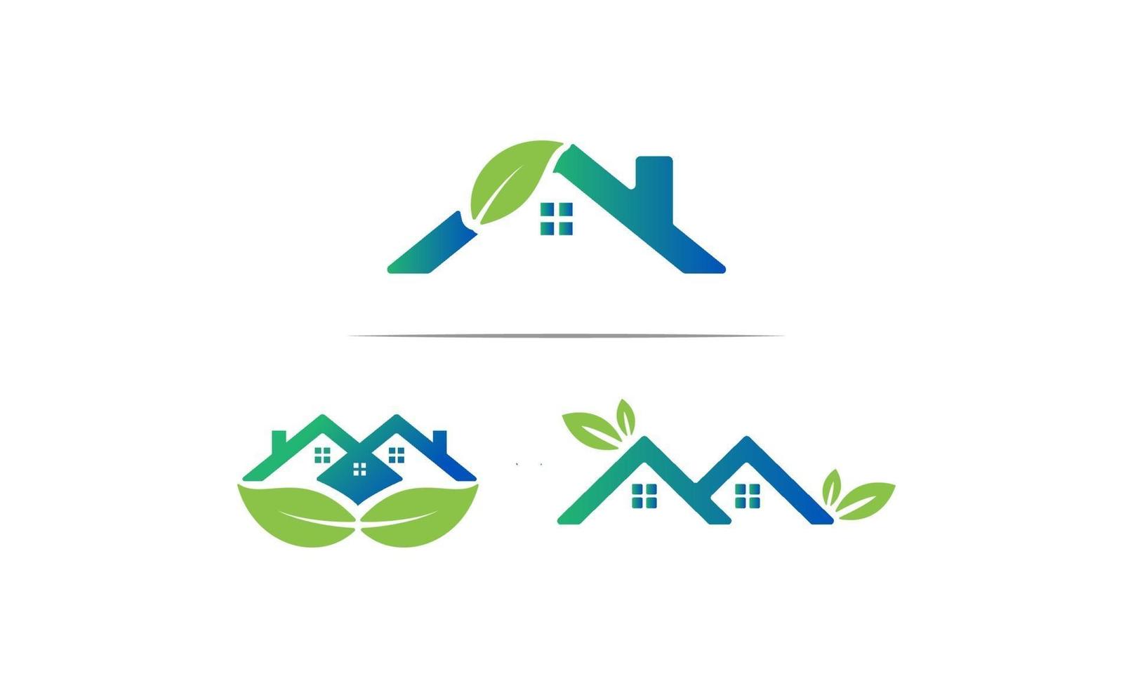 home leaf eco nature vector logo template vector design illustration