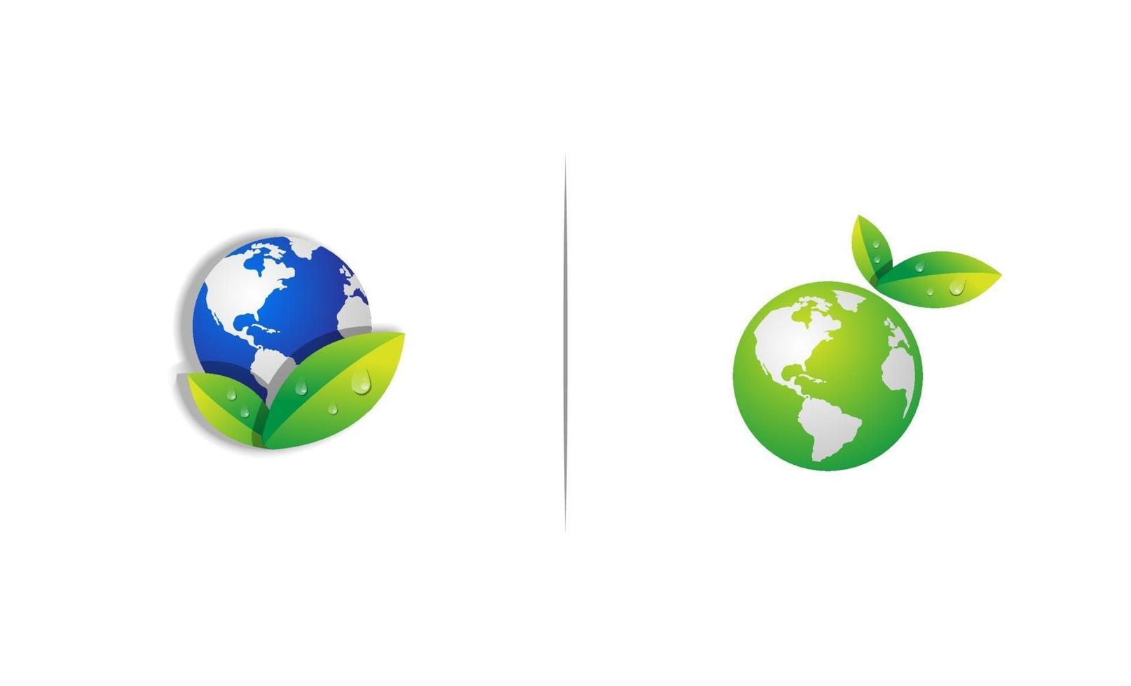 globe world green eco nature vector logo icon