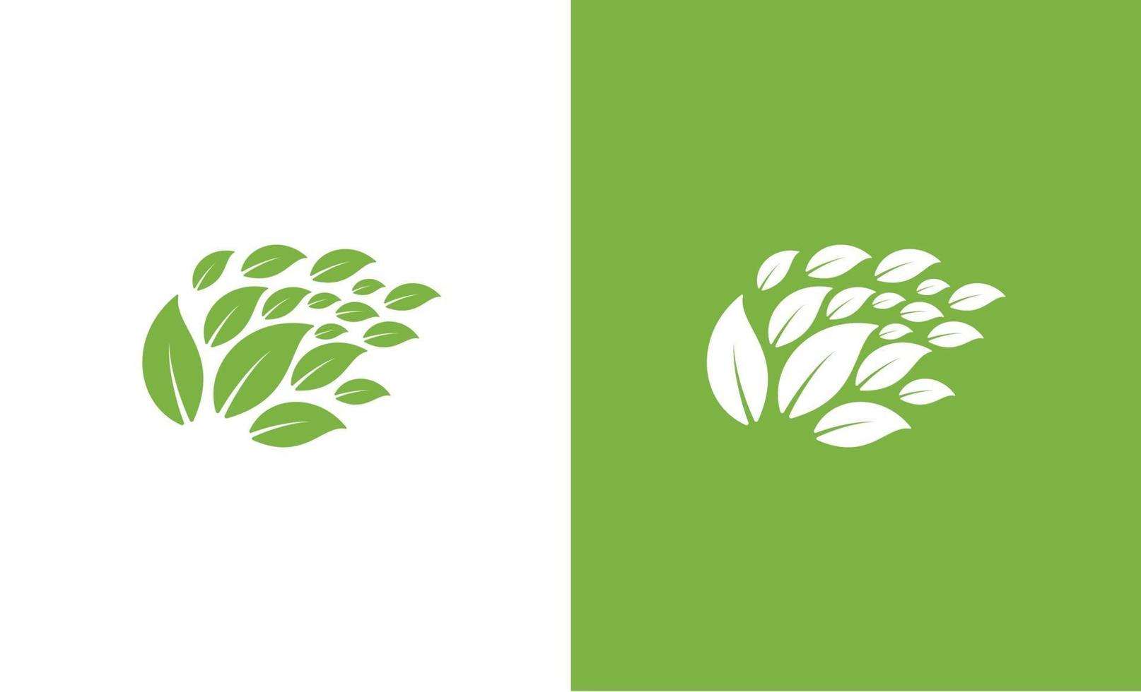 leaf wind eco nature vector logo design illustration