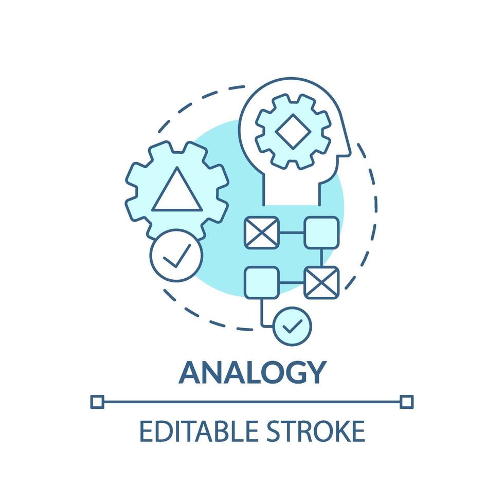 icono de concepto de analogía azul vector