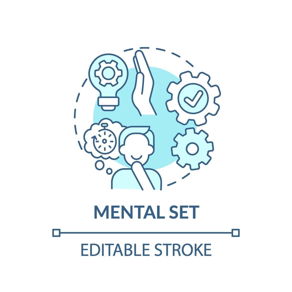 icono de concepto azul conjunto mental vector