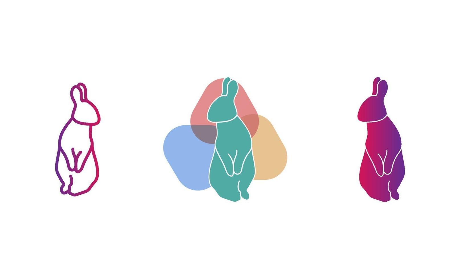 Rabbit logo design template vector